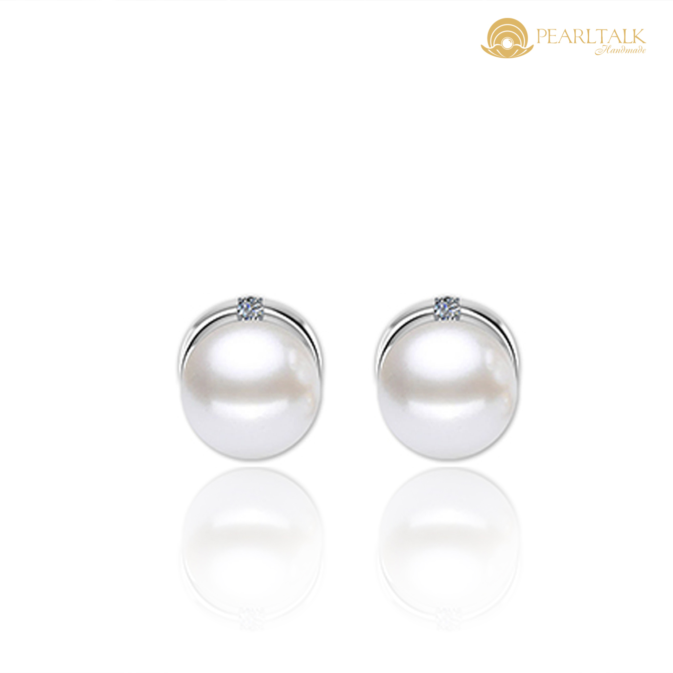 BÔNG TAI NGỌC TRAI TRẮNG 8MM
